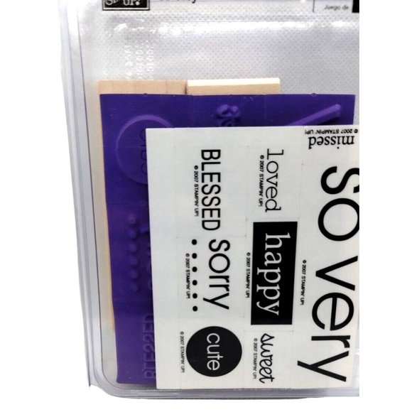 Stampin Up So Very 8 Piece Rubber Stamp Kit Unmounted 2007 Words and Phrases - Picture 3 of 5